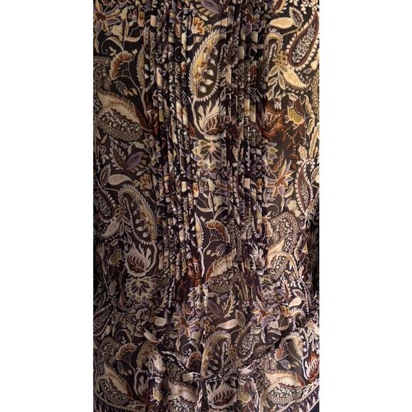 Style & Co Womens Small Blouse Tie Waist Blue Red Multi Floral Button Front - Picture 5 of 10